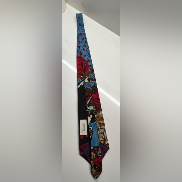 1991 BEATLES “Ticket To Ride” VNTG Tie 100% Silk collectible Apple Corps Limited - Picture 6 of 9